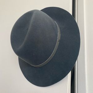 Rag & Bone Blue and Gray Floppy Fedora Hat